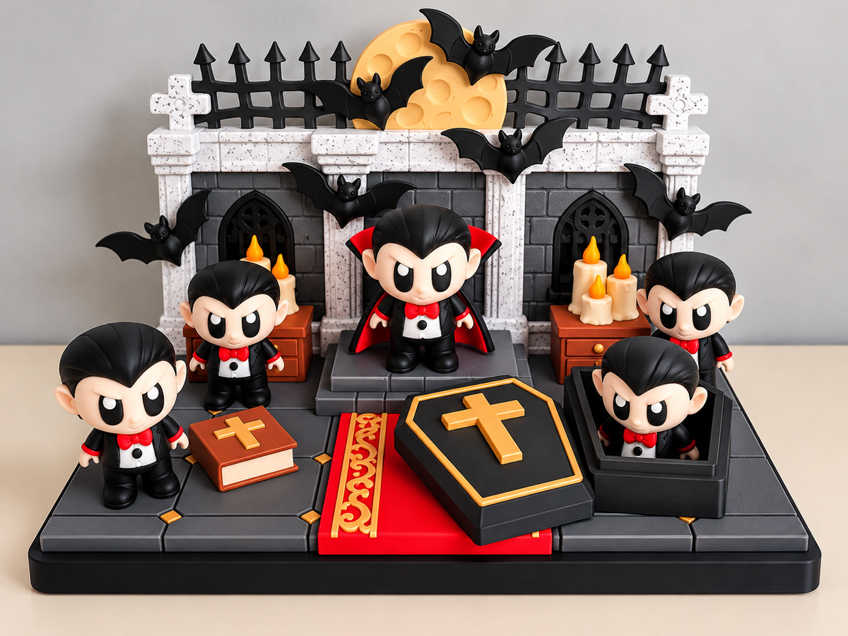 Flexi Dracula and Castle Playset