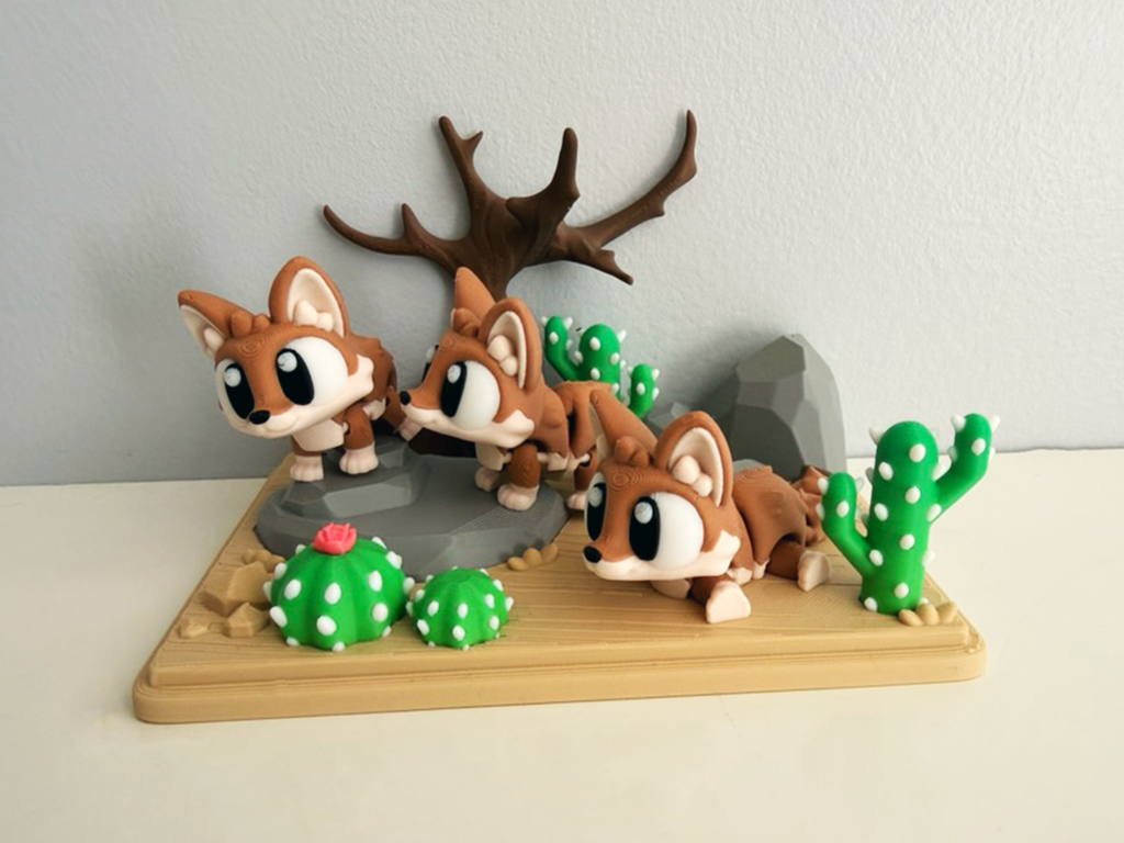 Flexi Fennec Fox and Desert Playset