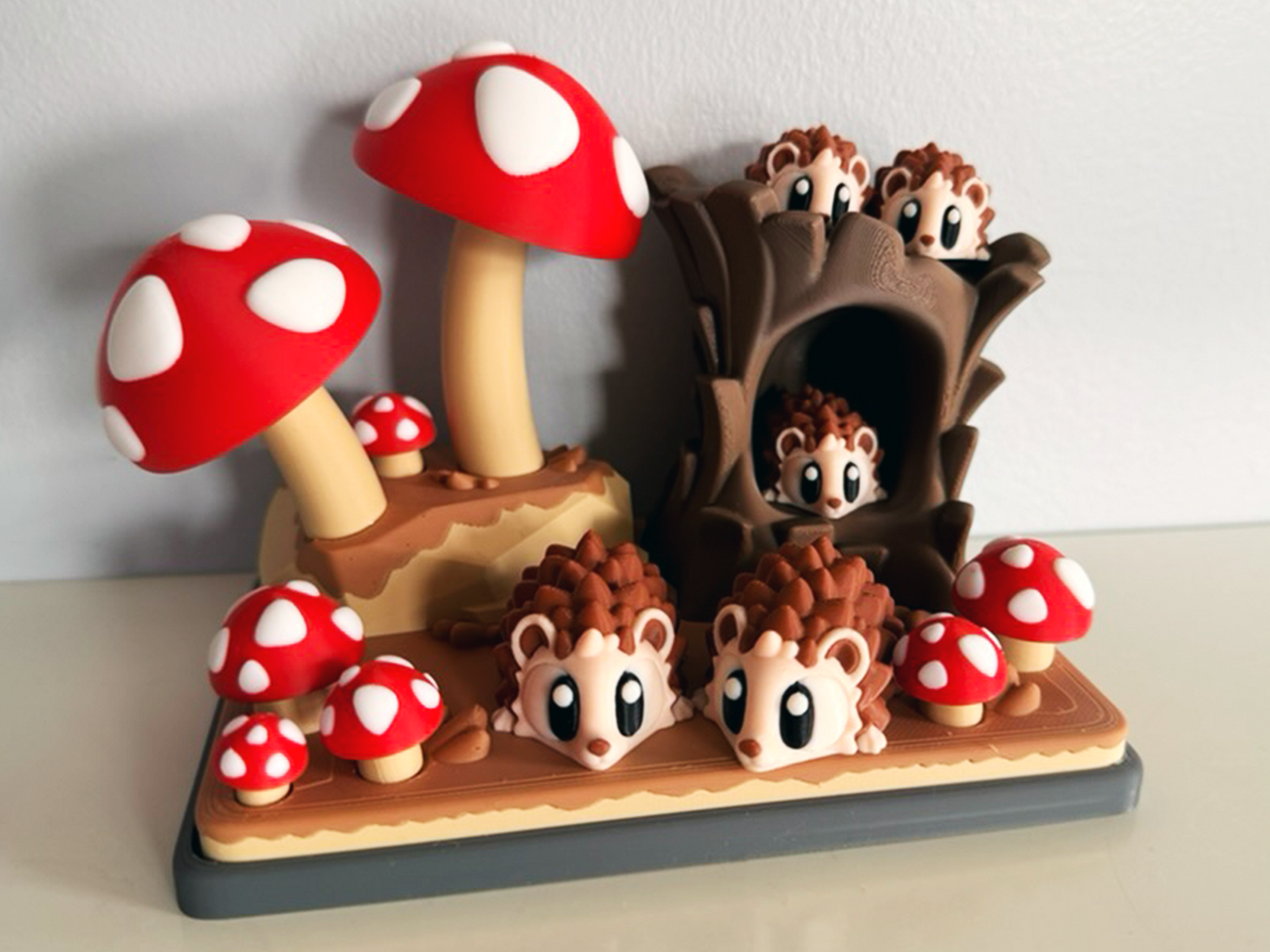 Flexi Hedgehog and Mushroom Forest Playset