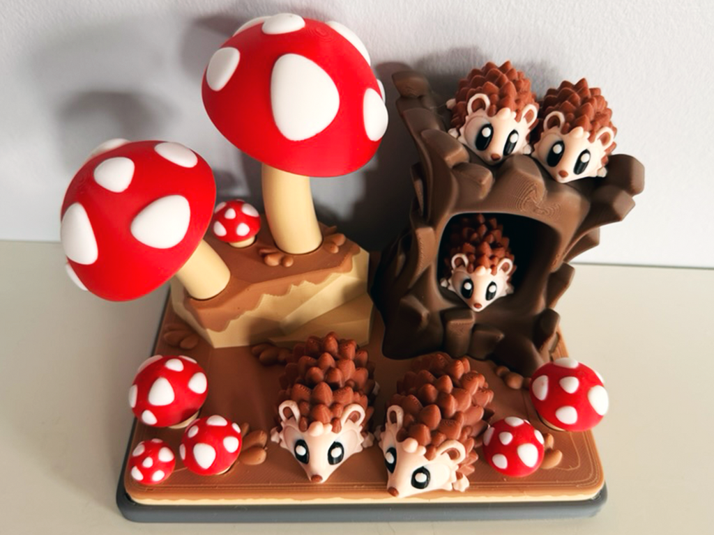 Flexi Hedgehog and Mushroom Forest Playset