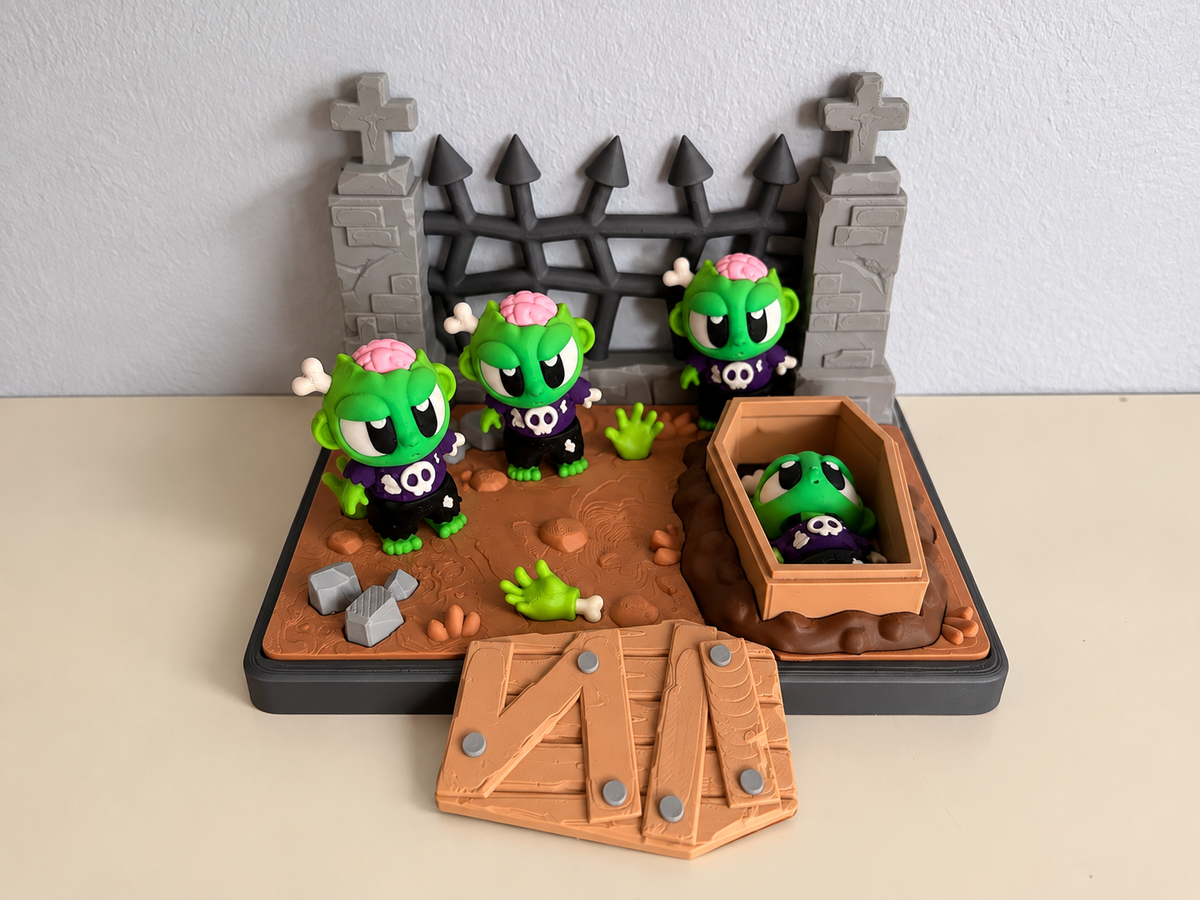 Flexi Zombie and Graveyard Playset
