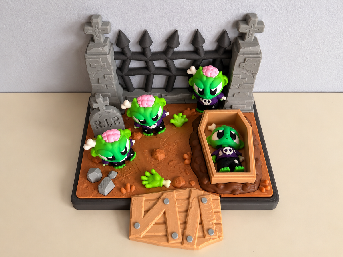 Flexi Zombie and Graveyard Playset